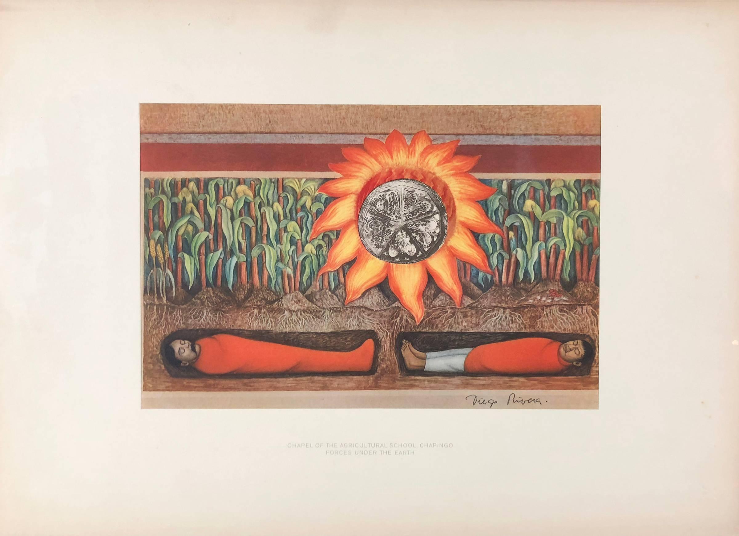 Chapel of the Agriculture School, Chapingo (Forces Under the Earth) - Print by (after) Diego Rivera