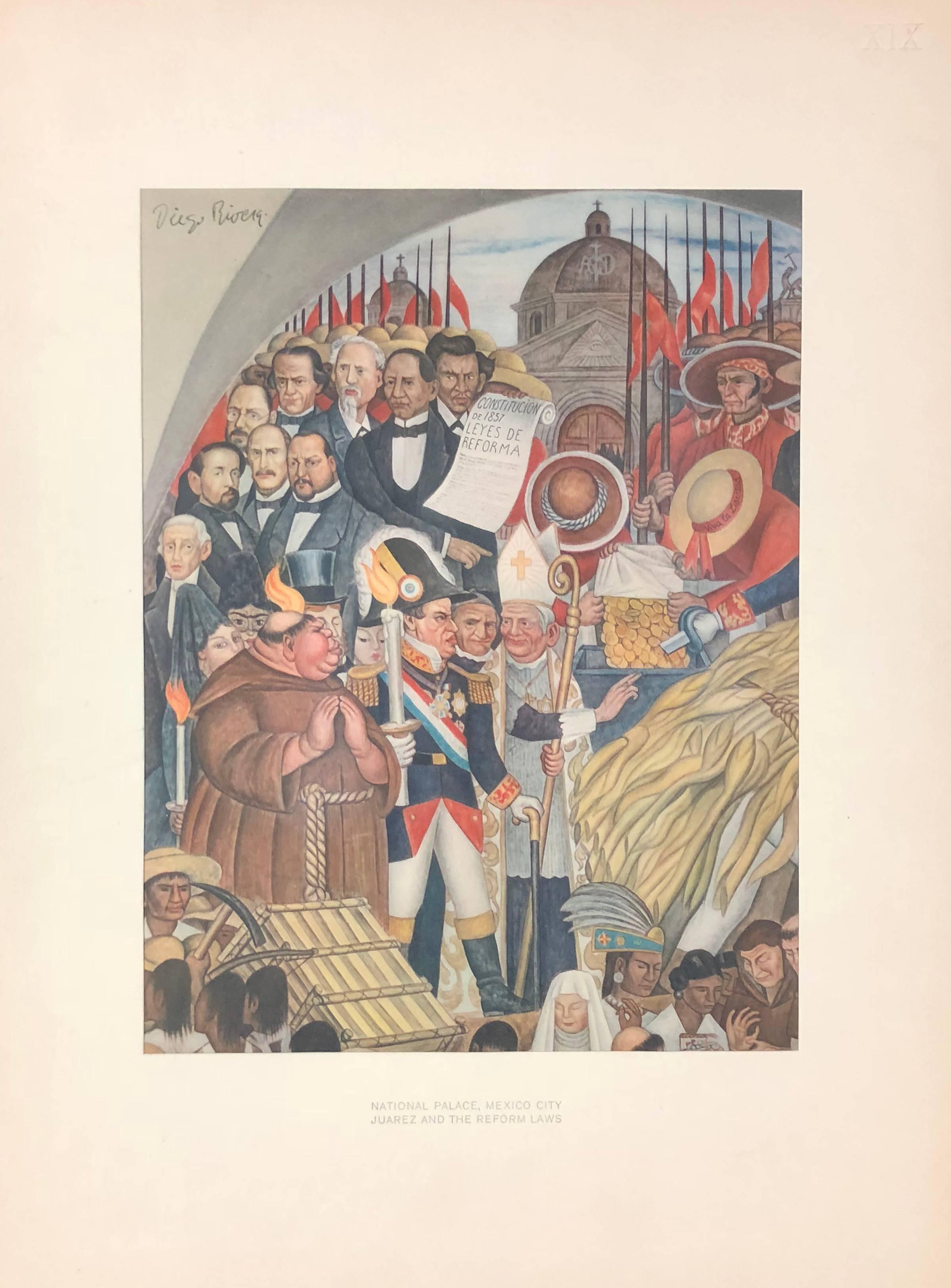 National Palace, Mexico City (Juarez and the Reform Laws) - Print by (after) Diego Rivera