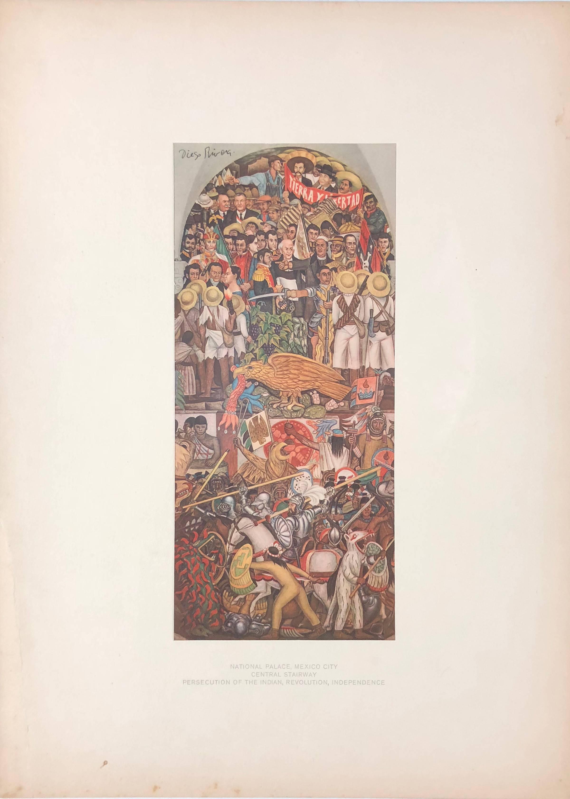 Palacio Nacional Ciudad de México, Persecución del Indio, Revolución, Independencia - Print de (after) Diego Rivera
