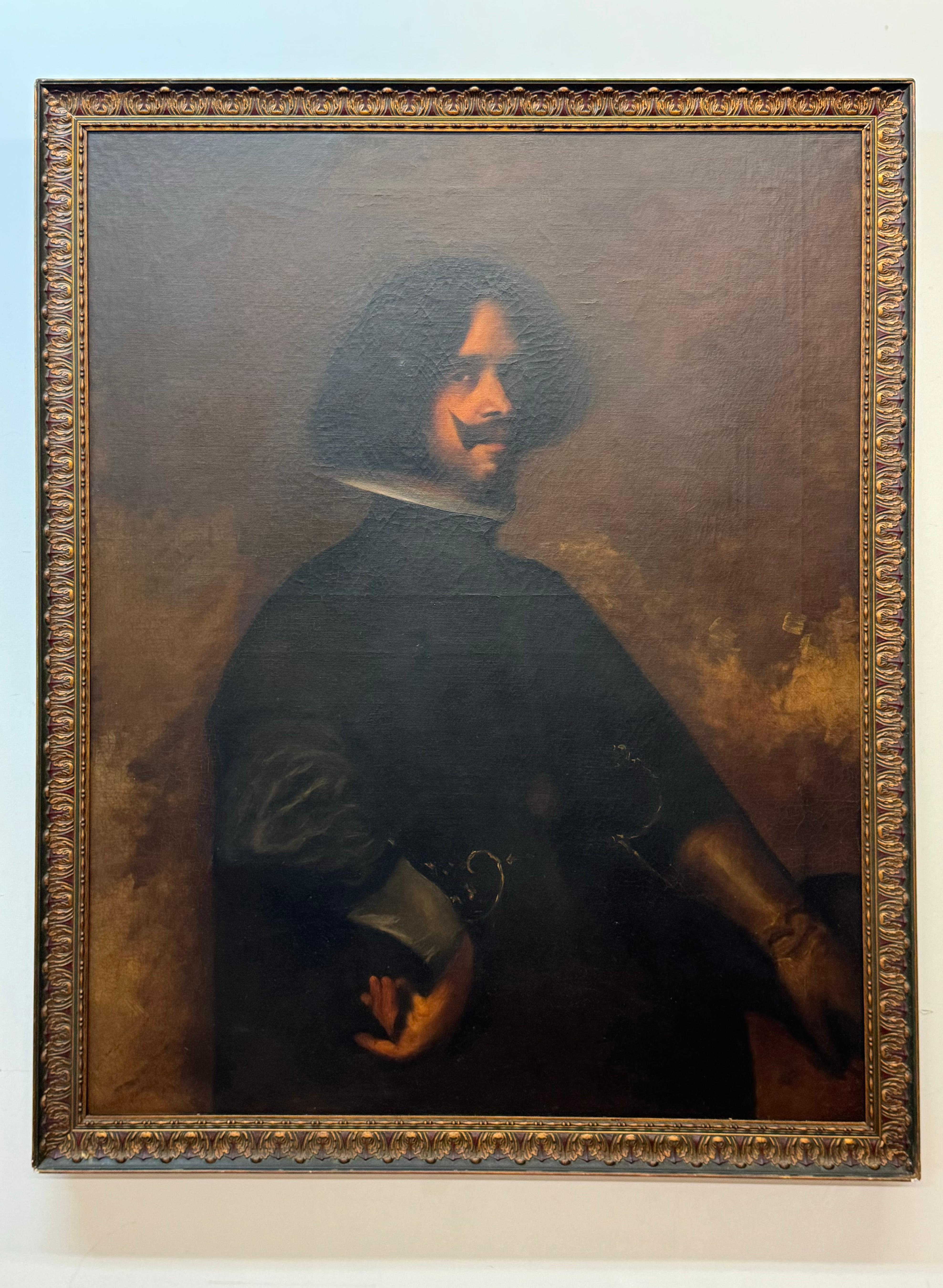 Self portrait after Diego Velasquez - Painting by After Diego Velazquez