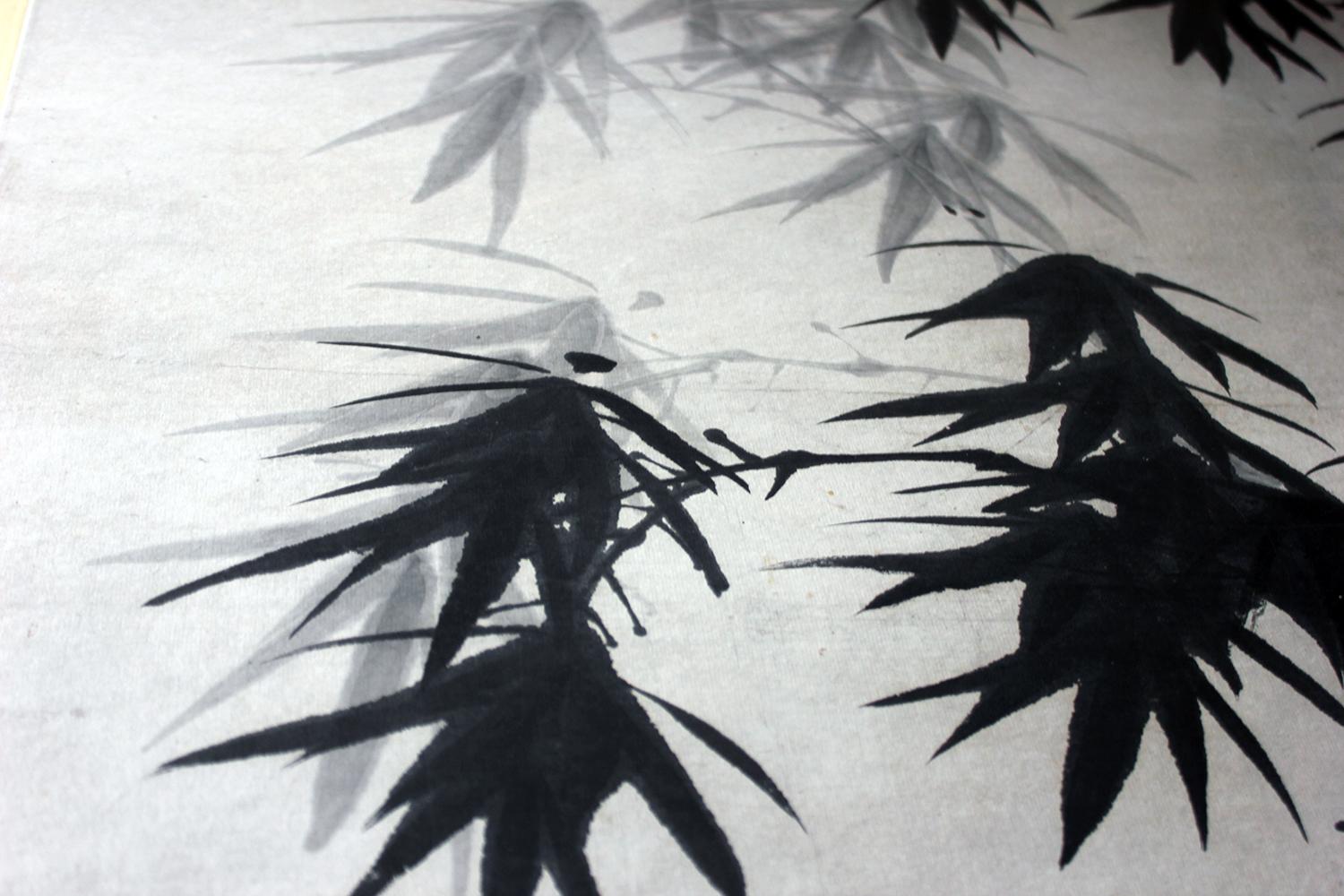 After 董其昌 Dong Qichang, Very Large Chinese Ink Painting of Bamboo, circa 1920-40 In Good Condition In Bedford, Bedfordshire