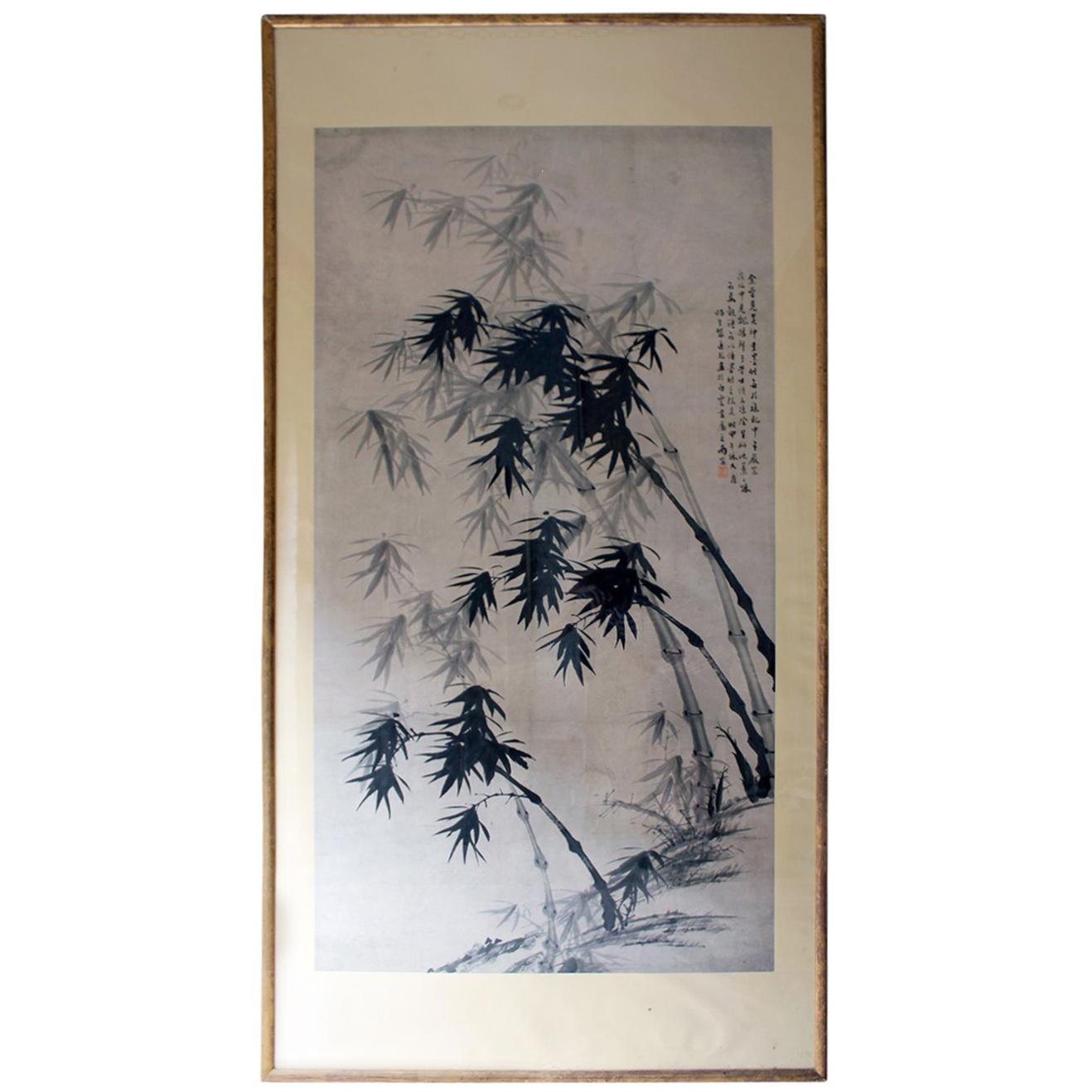 After 董其昌 Dong Qichang, Very Large Chinese Ink Painting of Bamboo, circa 1920-40