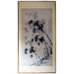 D'après 董其昌 Dong Qichang:: Très grande peinture à l'encre chinoise de bambou:: vers 1920-40