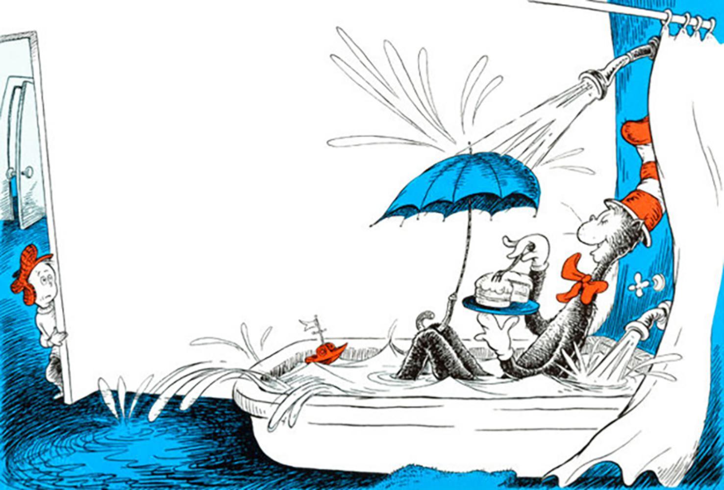 J'aime manger des gâteaux dans The Tub - Print de (after) Dr. Seuss (Theodore Geisel)