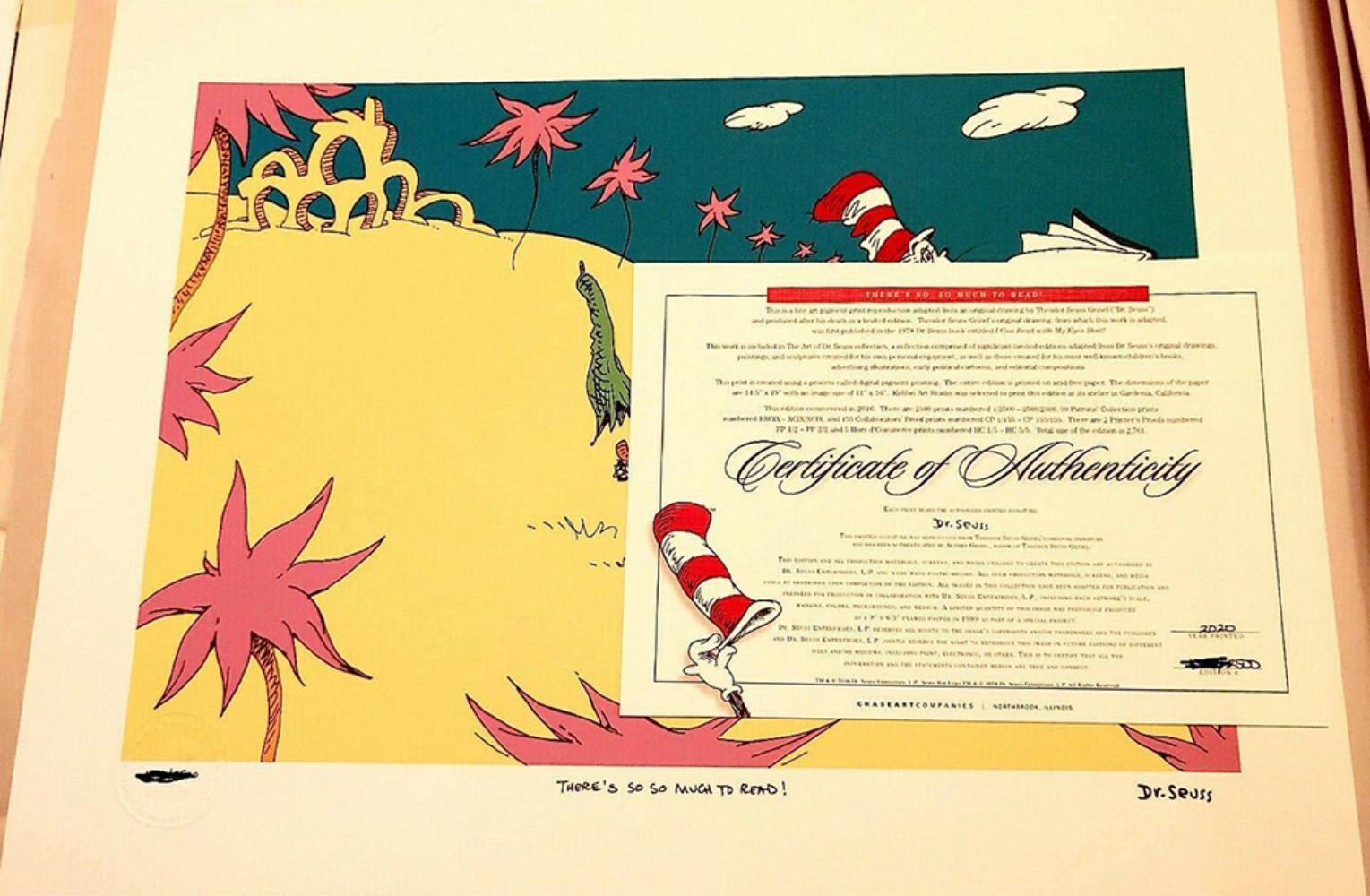 Theres So So Much To Read - Print by (after) Dr. Seuss (Theodore Geisel)