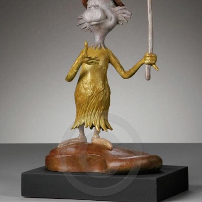 Dr. Seuss
Green Eggs and Ham - Maquette 
Bronze sculpture
19 x 9 x 8 inches

Inspired by Dr. Seuss’s character and created by artist Leo Rijn.

Green Eggs and Ham was born out of a $50 wager between Dr. Seuss and his publisher, Bennett Cerf, who bet