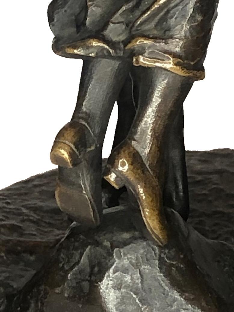 Russian After E. Lancere, Farewell Kiss, Bronze Sculpture by A.M. Bonegor, ca. 1900