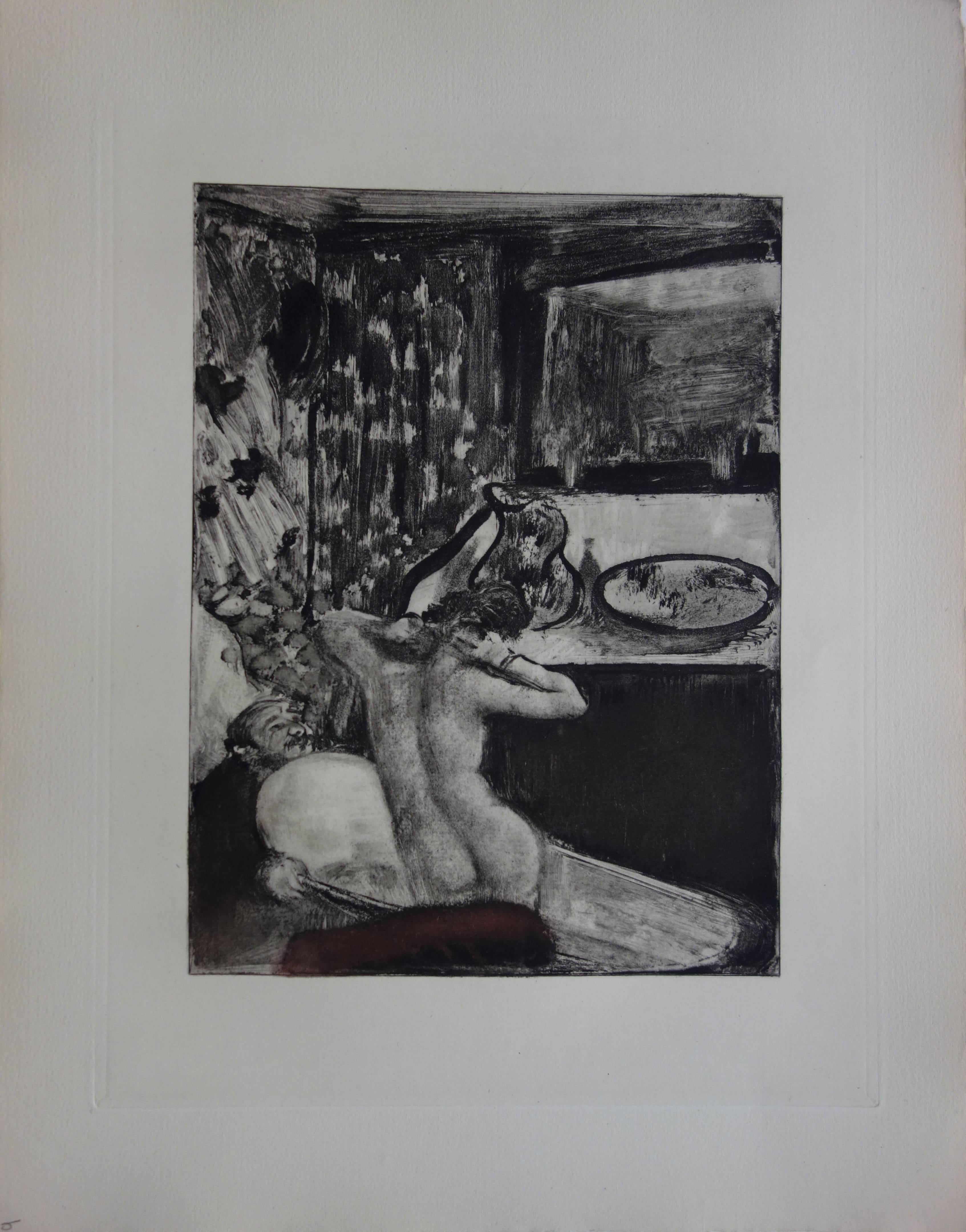 Intimate Bath - Etching, 1935 - Print by (after) Edgar Degas