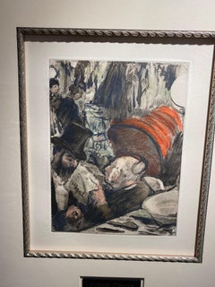 "Ludovic Halevy finds Madame Cardinal in Dressing Room" etching by Edgar Degas