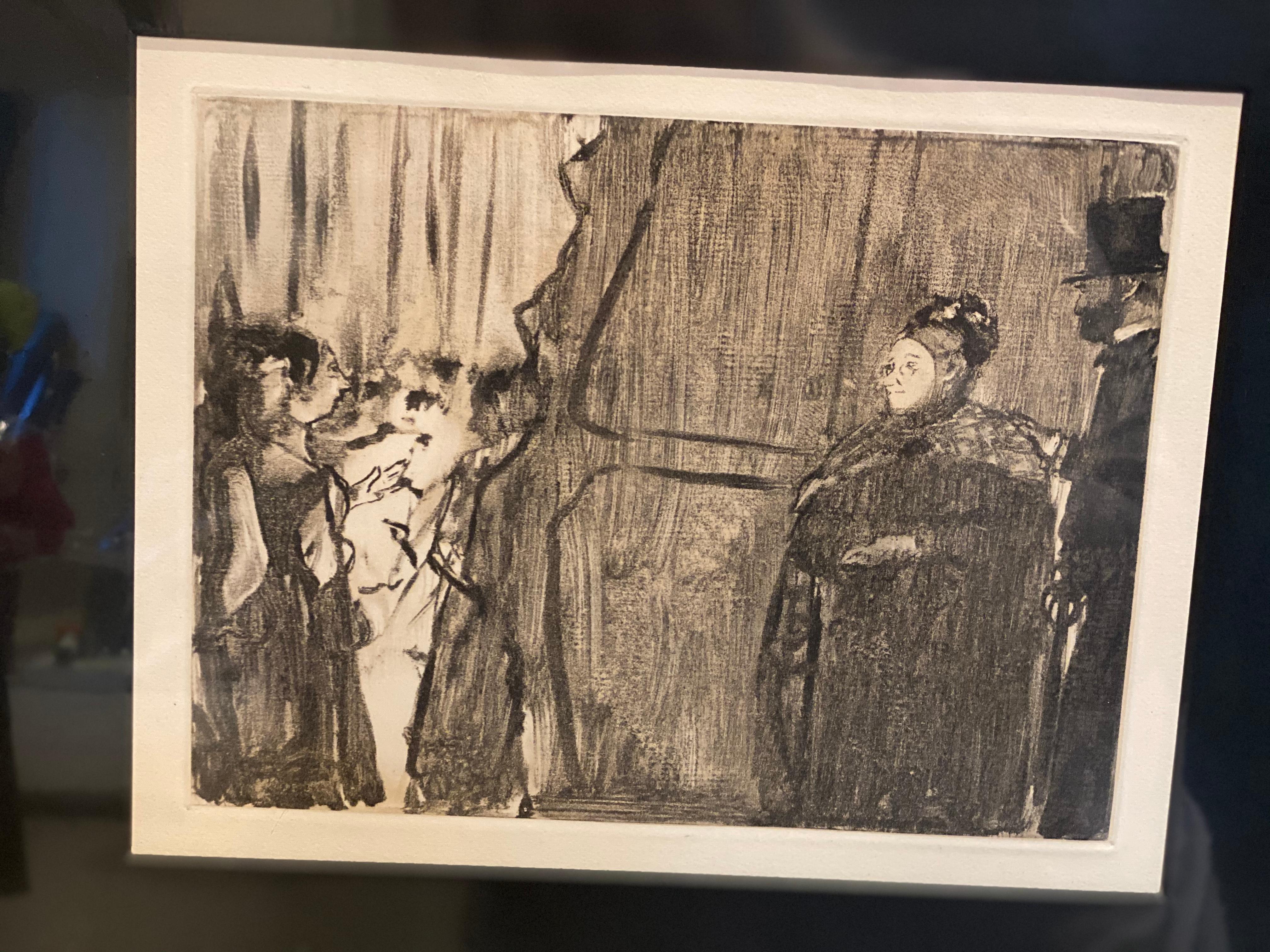 « Ludovic Halevy rencontre Madame Cardinal Backstage » d'après Edgar Degas - Print de (after) Edgar Degas