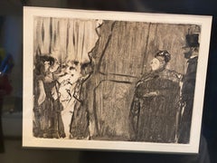 "Ludovic Halevy Meeting Madame Cardinal Backstage" after Edgar Degas