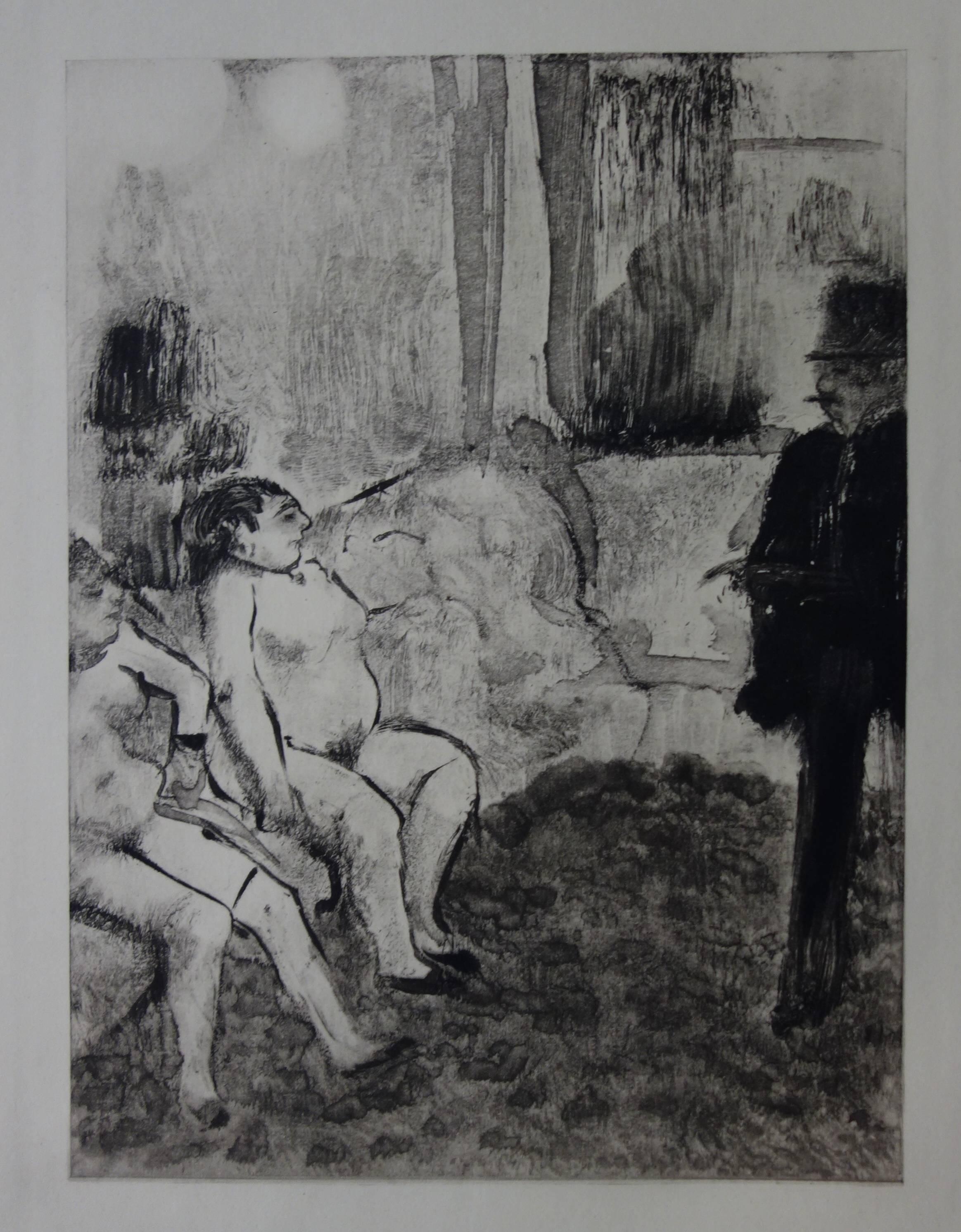 (after) Edgar Degas Figurative Print - Two Women : a Delicate Choice - Original etching