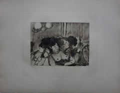 Waiting for a Client - Original etching