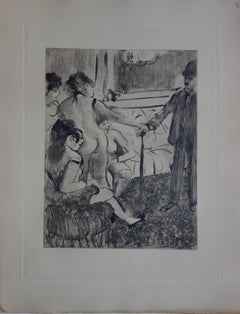 Whorehouse Scene : A Shy Client - Original etching