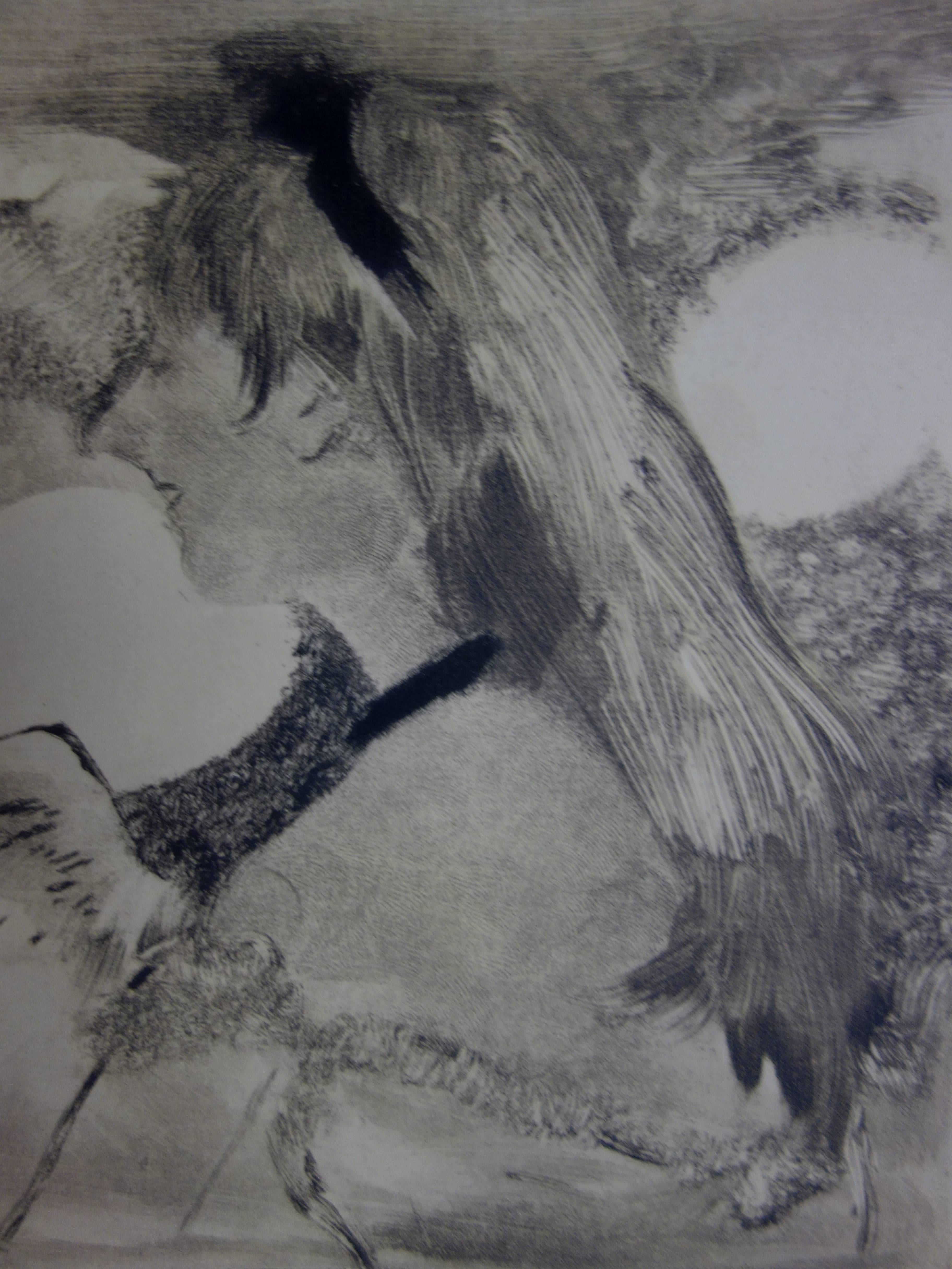 Scène de Whorehouse : jeune fille aux cheveux blonds - gravure originale - Moderne Print par (after) Edgar Degas