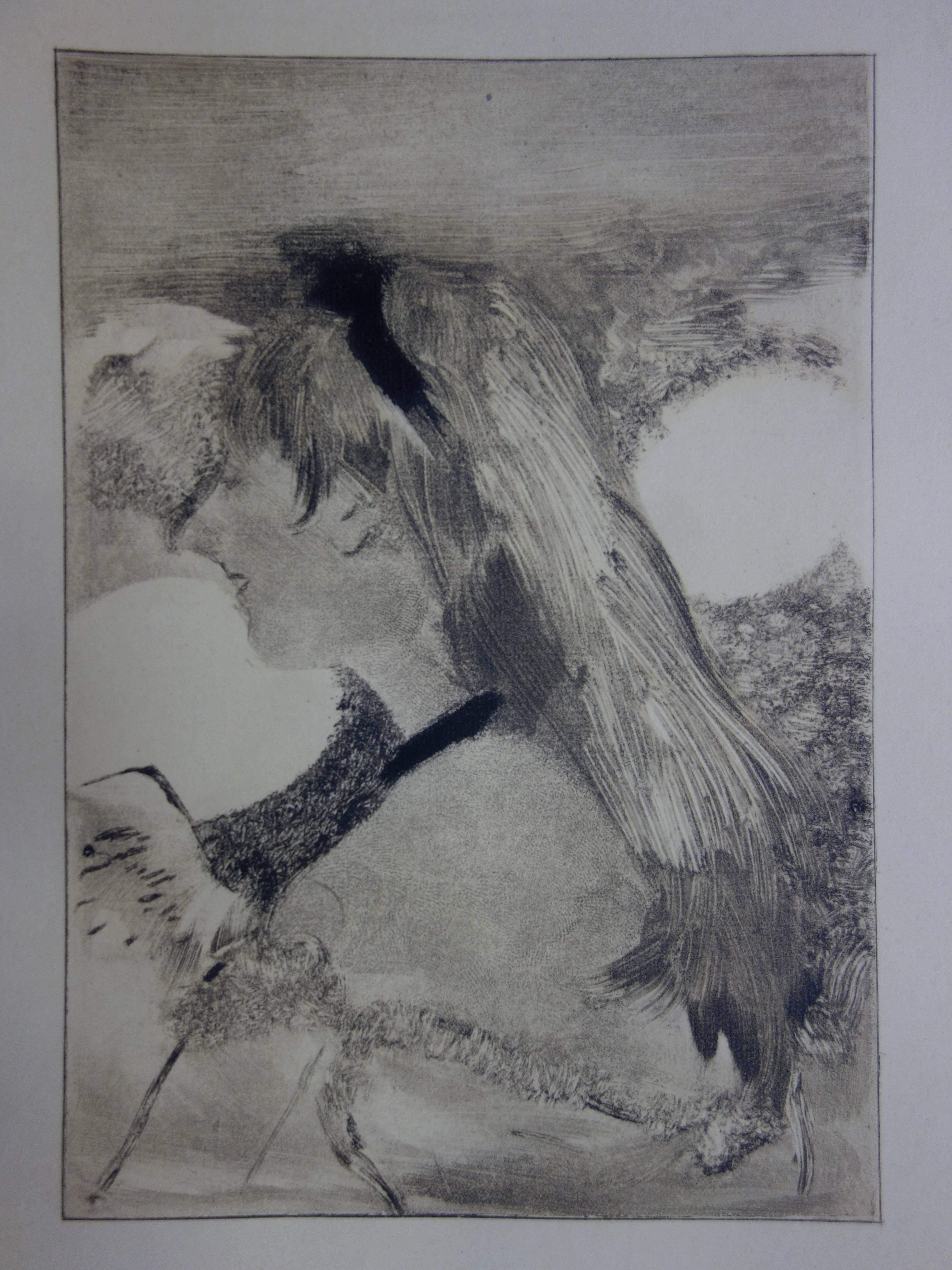 (after) Edgar Degas Figurative Print - Whorehouse Scene : Blond Hair Girl - Original etching
