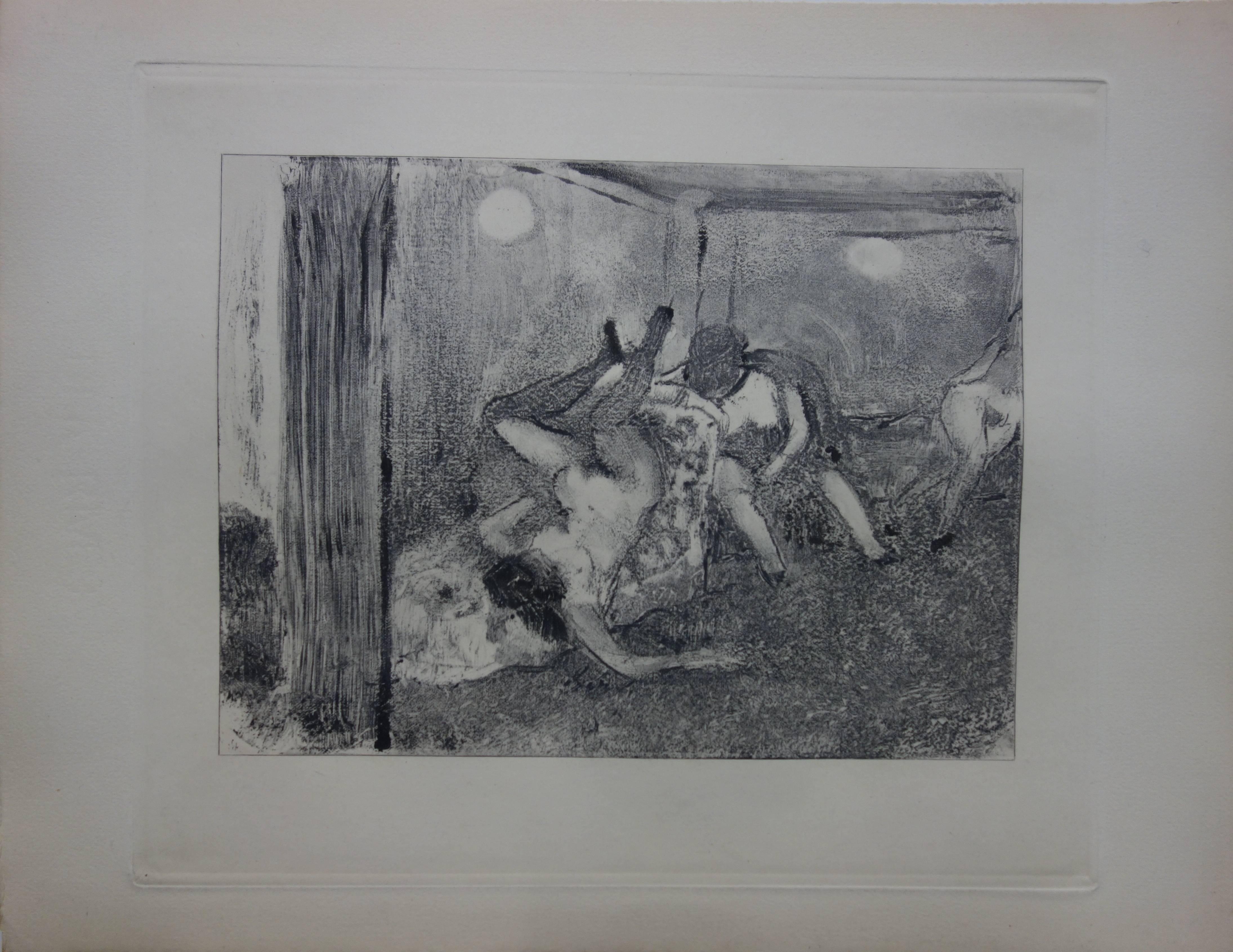 Escena de prostíbulo : Las prostitutas borrachas - Grabado original - Print de (after) Edgar Degas