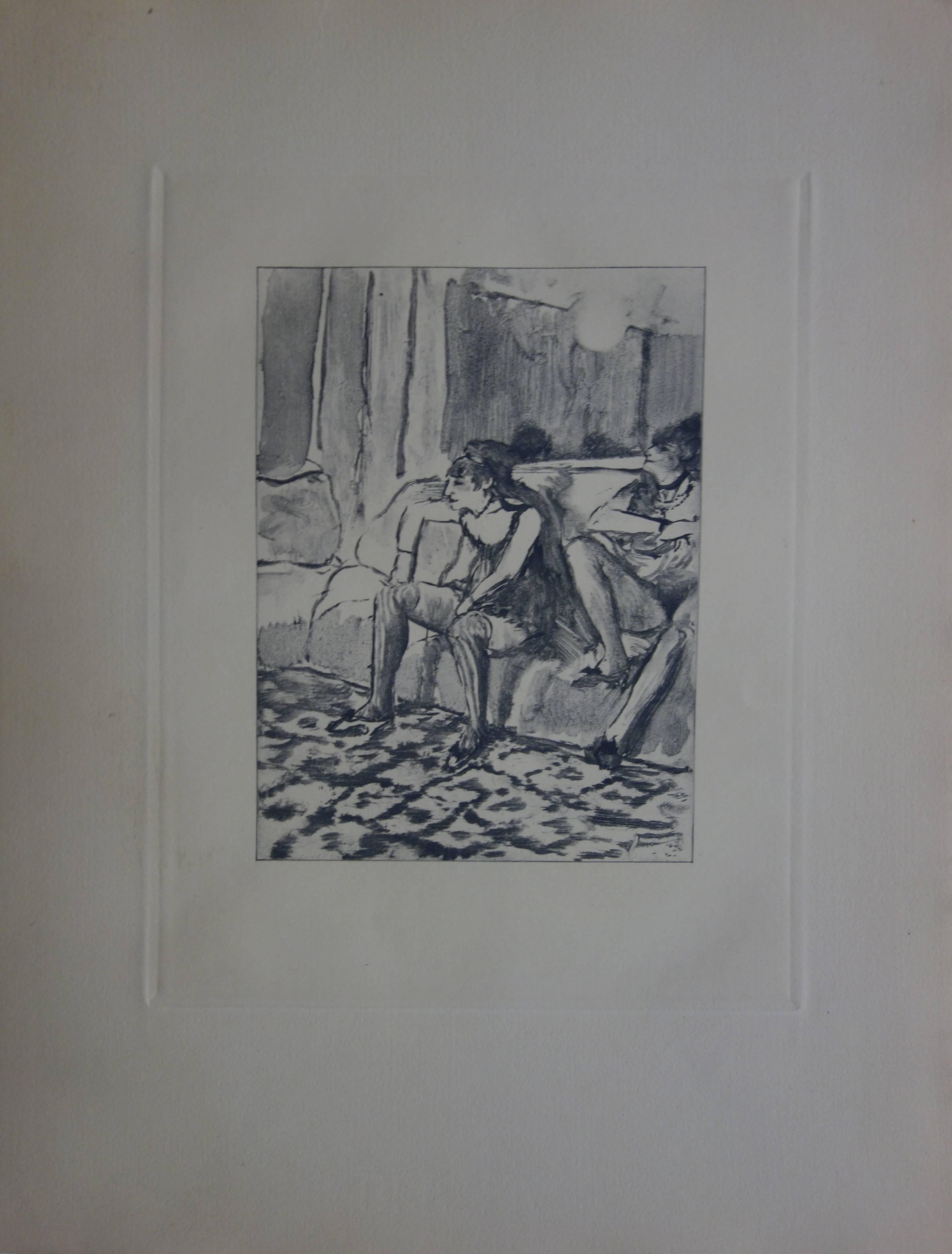 Figurative Print (after) Edgar Degas - Une assiette jumelle Mimes des Courtisanes de Lucien 