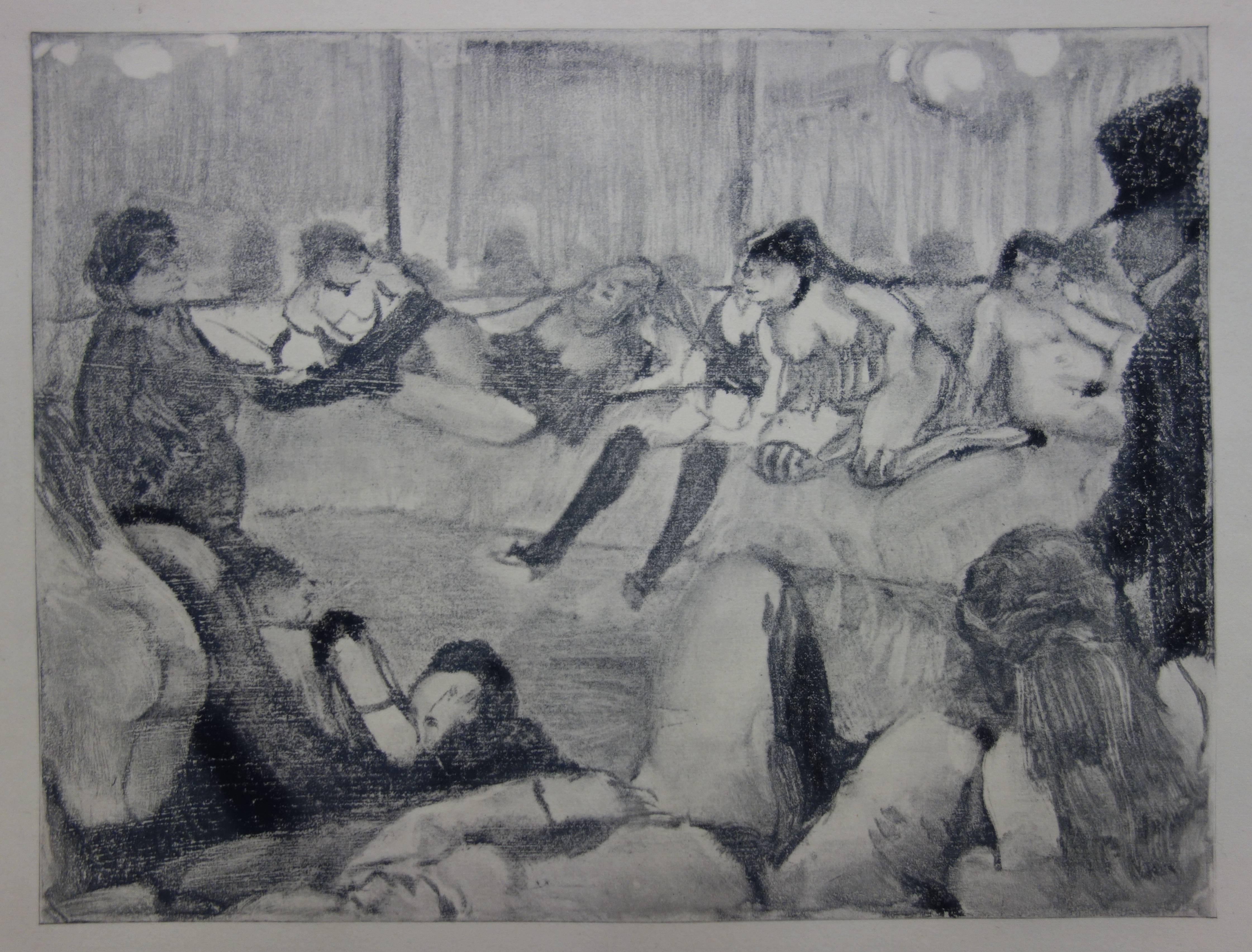 Figurative Print de (after) Edgar Degas - Escena de prostíbulo : Reunión con la señora madre - Aguafuerte, 1935