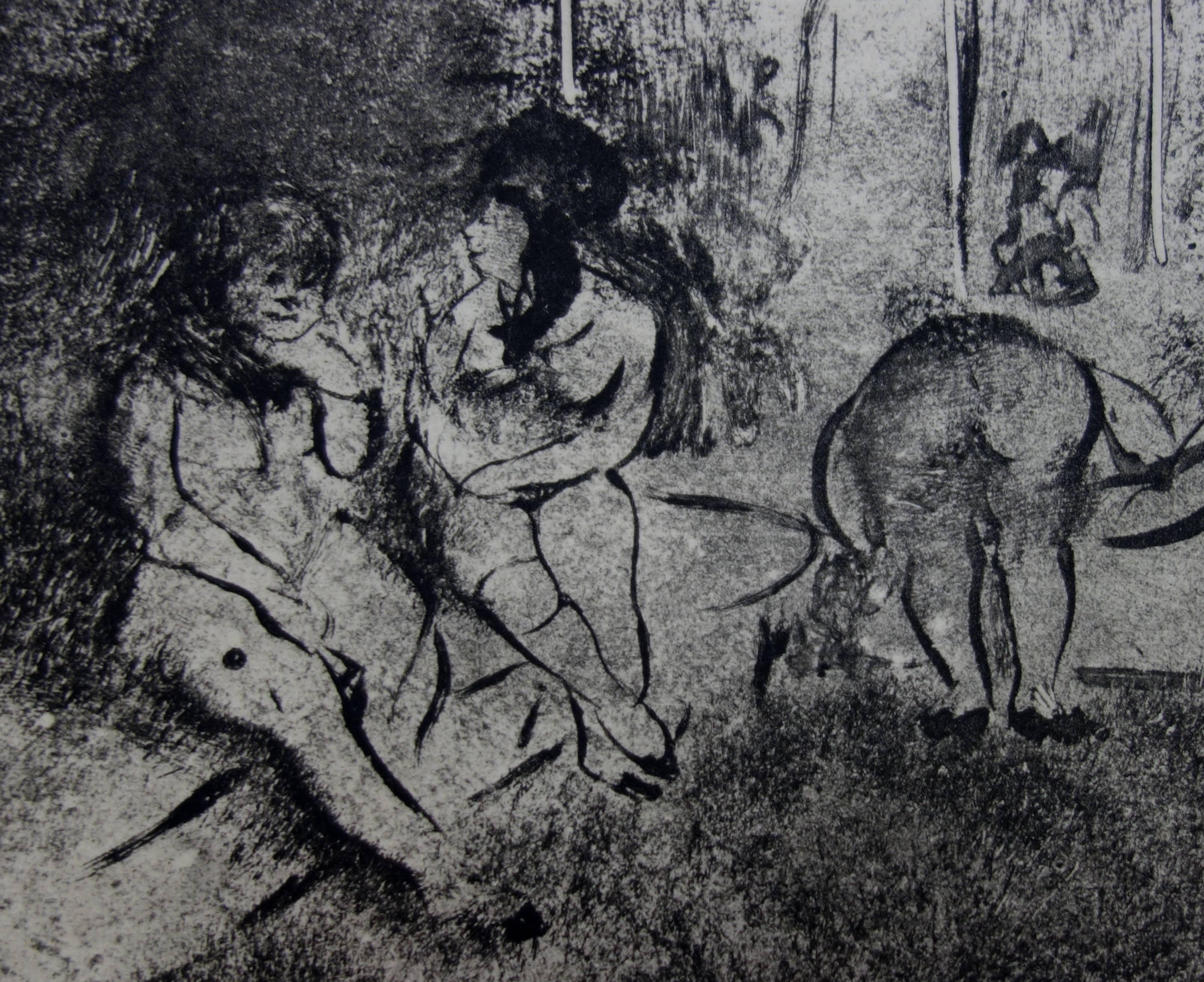 Scène de la serre : Groupe de prostitués nus - eau-forte - Moderne Print par (after) Edgar Degas