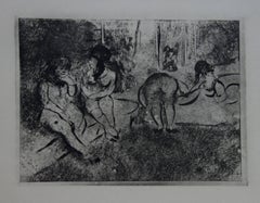 Whorehouse Scene : Group of Nude Prostitutes - Etching