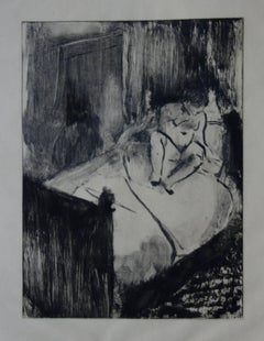 Whorehouse Scene : Nude Waiting on a Bed - Etching