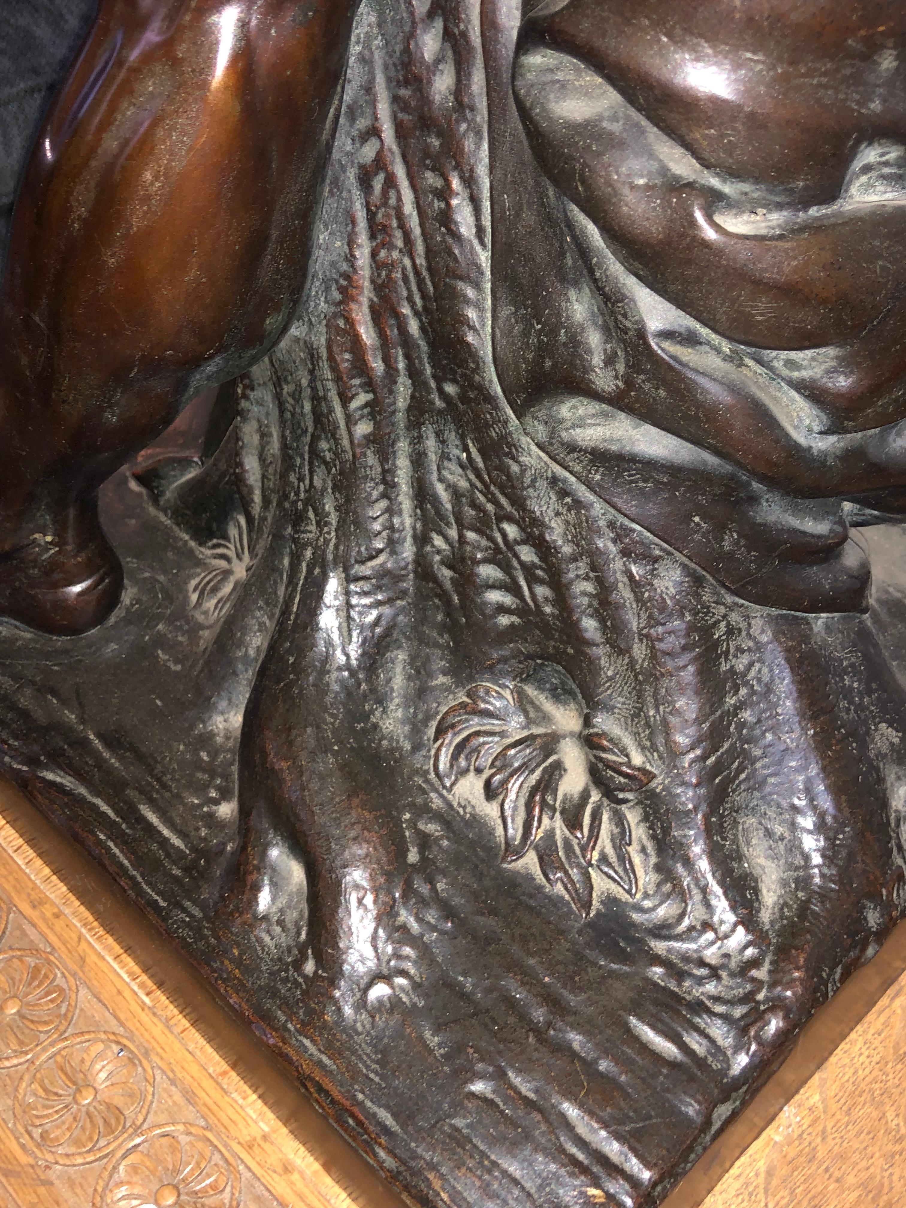Große Bronzefigur von Milo De Croton aus dem 19. Jahrhundert, nach Edme Dumont 2