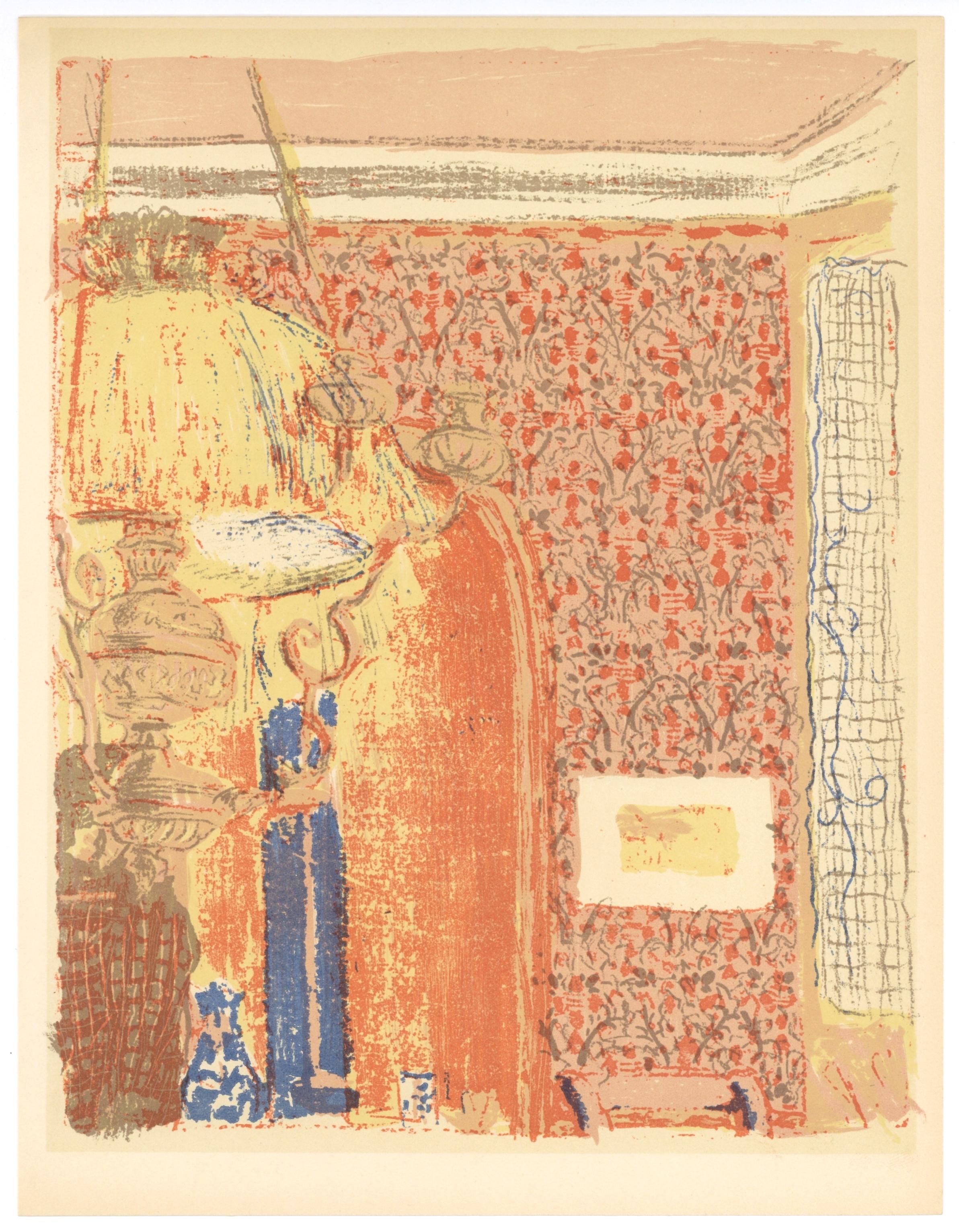 "Interieur aux tentures roses II" lithograph - Print by (after) Edouard Vuillard