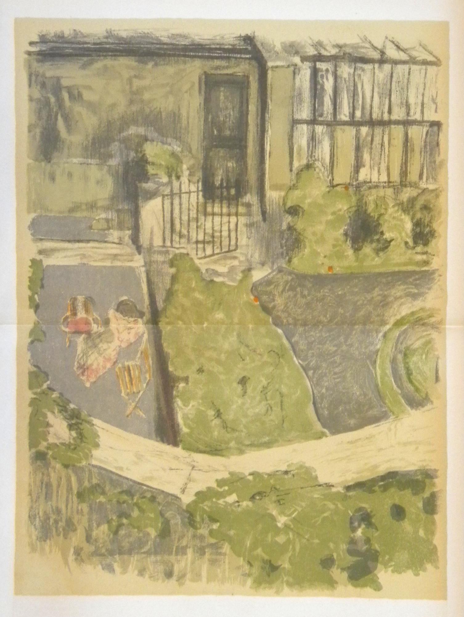 "Le jardin devant l'atelier" lithograph - Print by (after) Edouard Vuillard