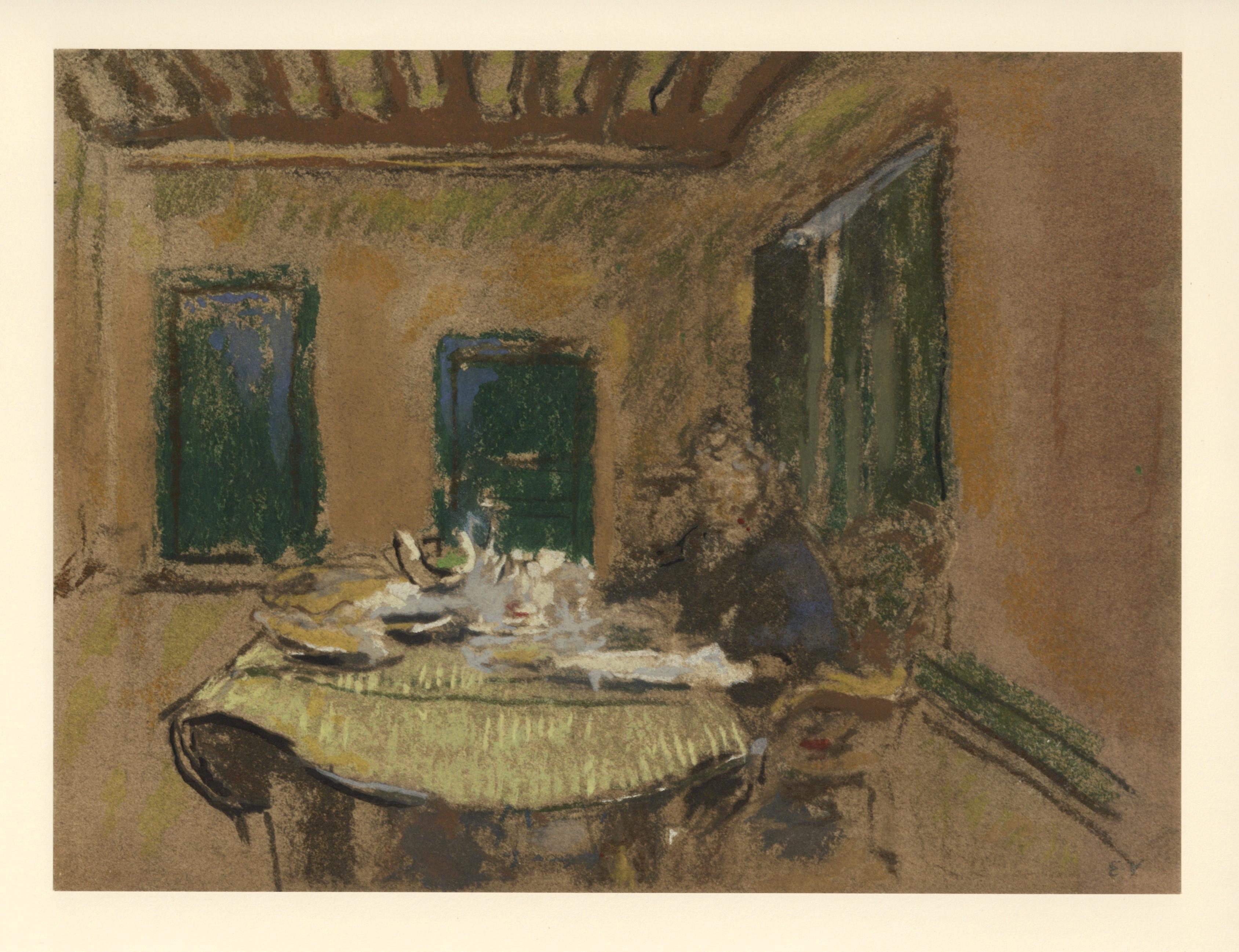 "Pochoir "Madame Vuillard à table - Print de (after) Edouard Vuillard