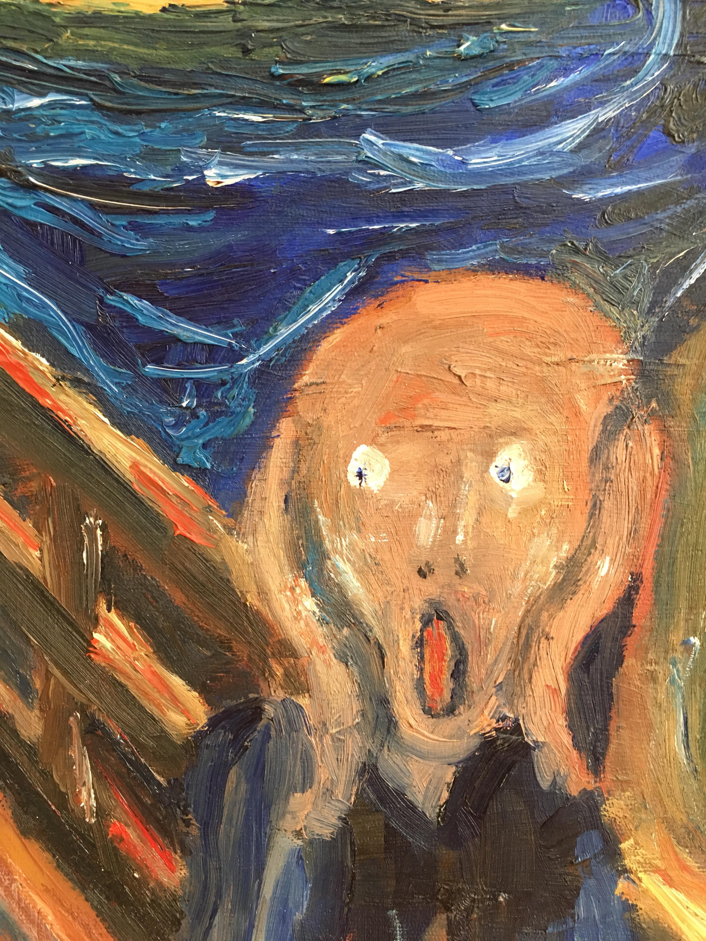 painting of screaming man