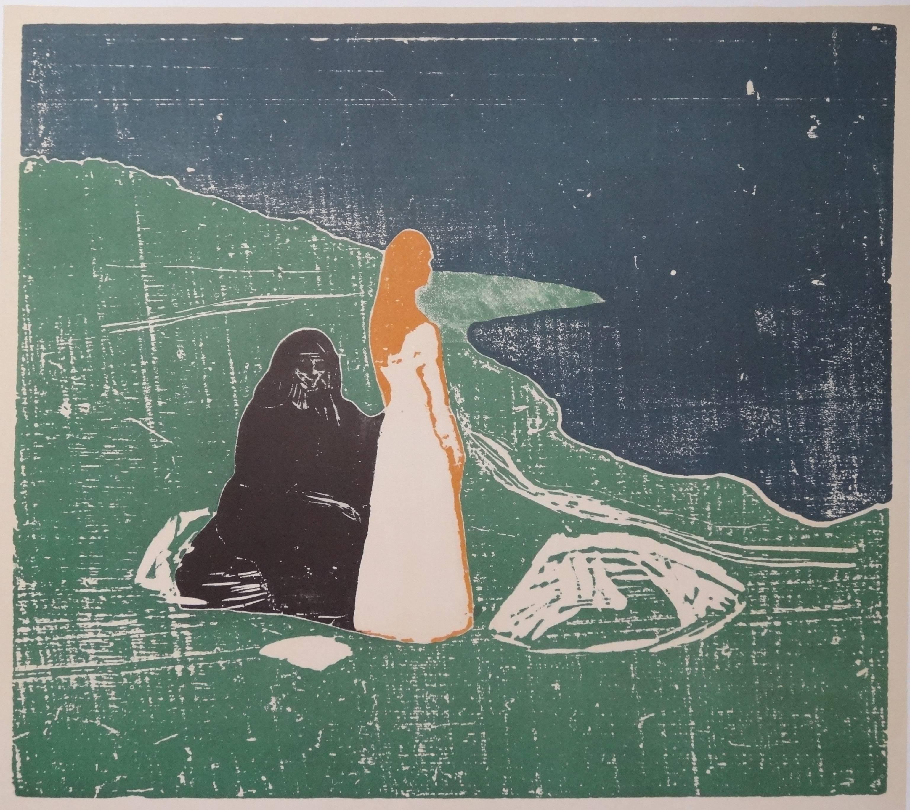 Old and Young Woman - Lithograph Poster - Los Angeles County Museum #Mourlot - Print by (After) Edvard Munch