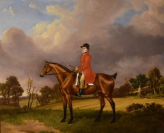"Hunter in a Landscape" Oil circle of Edwin Cooper