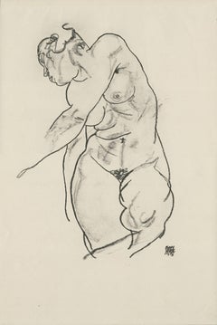 E. Strache, Handzeichnungen folio, "Standing Female Nude" Collotype plate