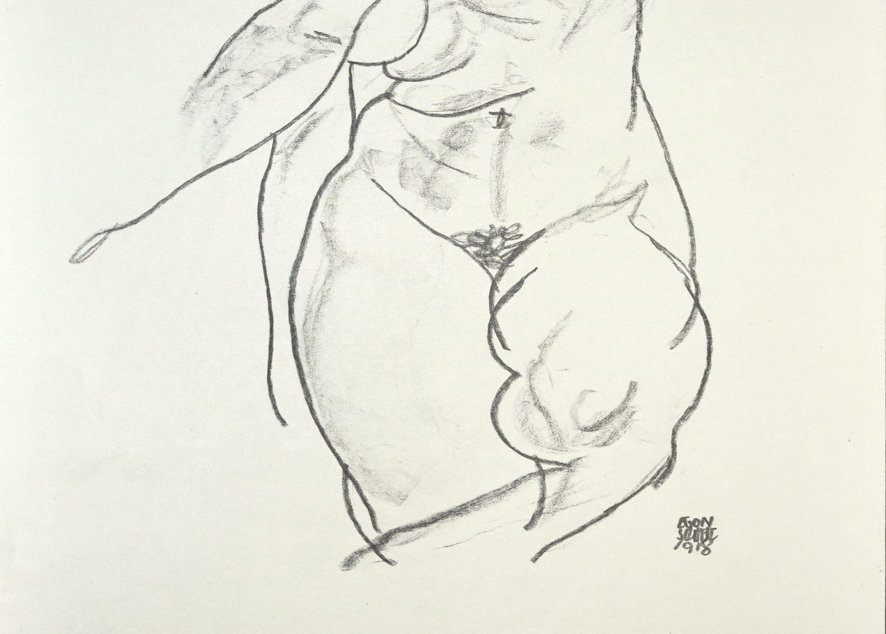 Femme nue -  Impression Collotype d'après Egon Schiele- 1920 - Print de (after) Egon Schiele