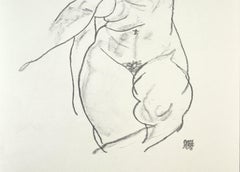 Weiblicher Akt - Collotyp-Druck nach Egon Schiele- 1920