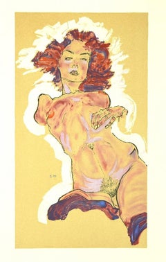 Female Nude - Original Lithograph after E. Schiele - 2007