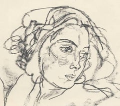 Female Nude, Walking after Egon Schiele, 1920 Collotype plate