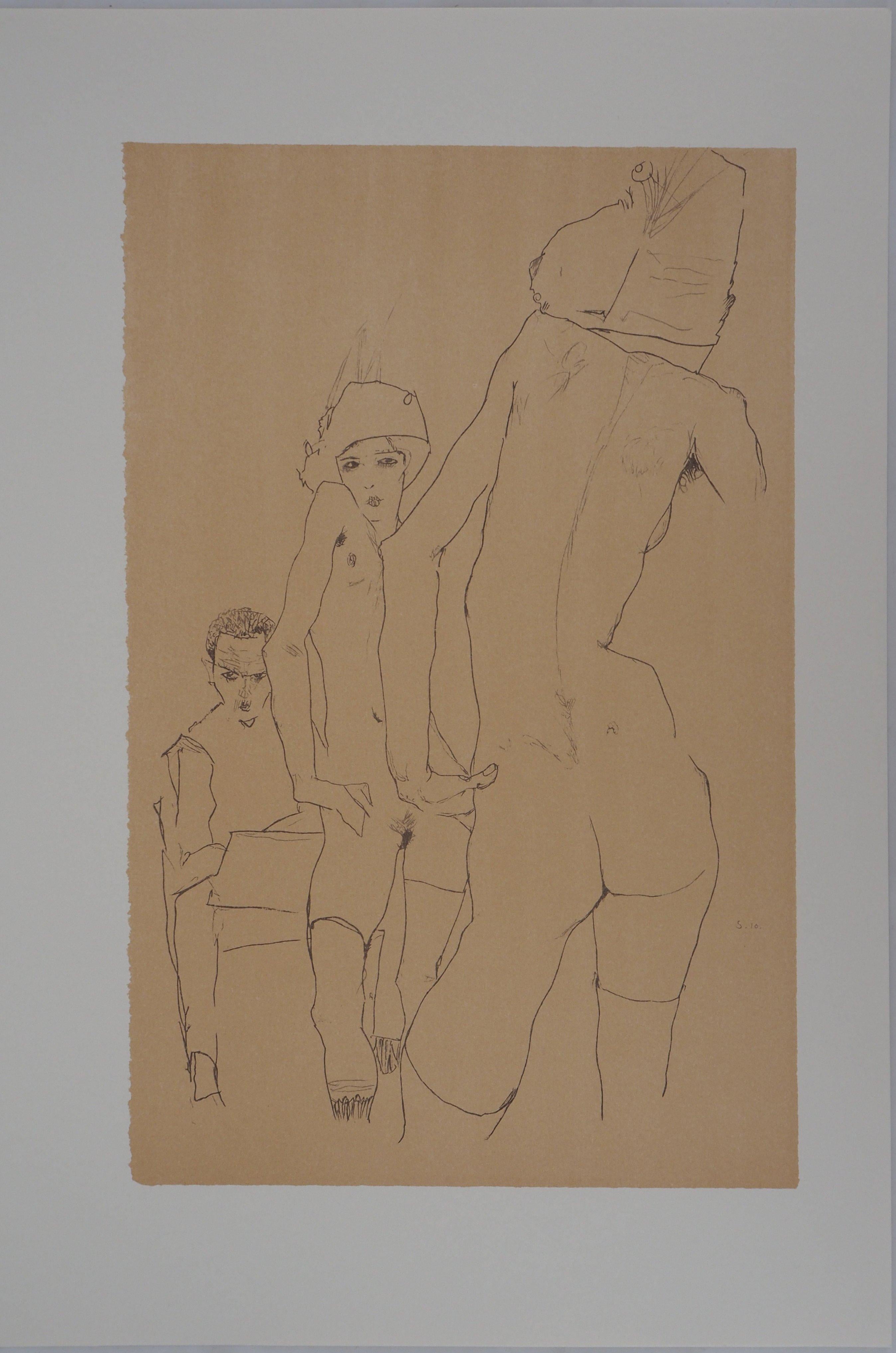In the Miror – Lithographie (Kallir #D737) – Print von (after) Egon Schiele