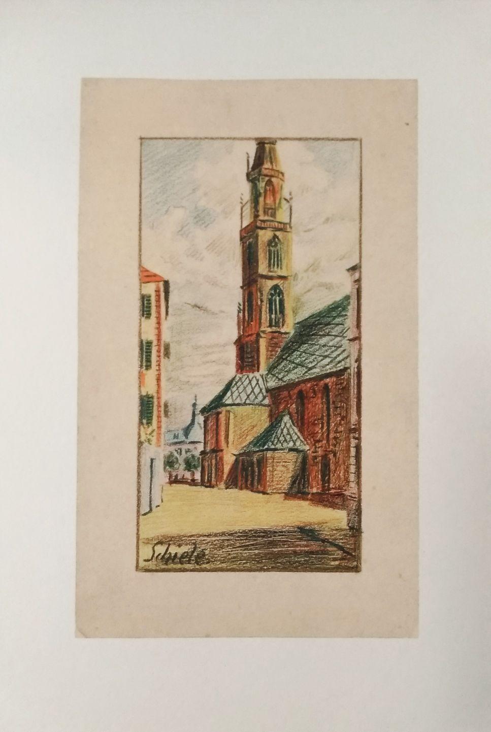 (after) Egon Schiele Landscape Print - Kirche von Bozen