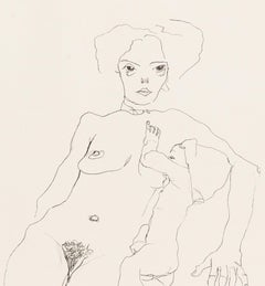 Mother and Child - Collotype Print After Egon Schiele - 1920