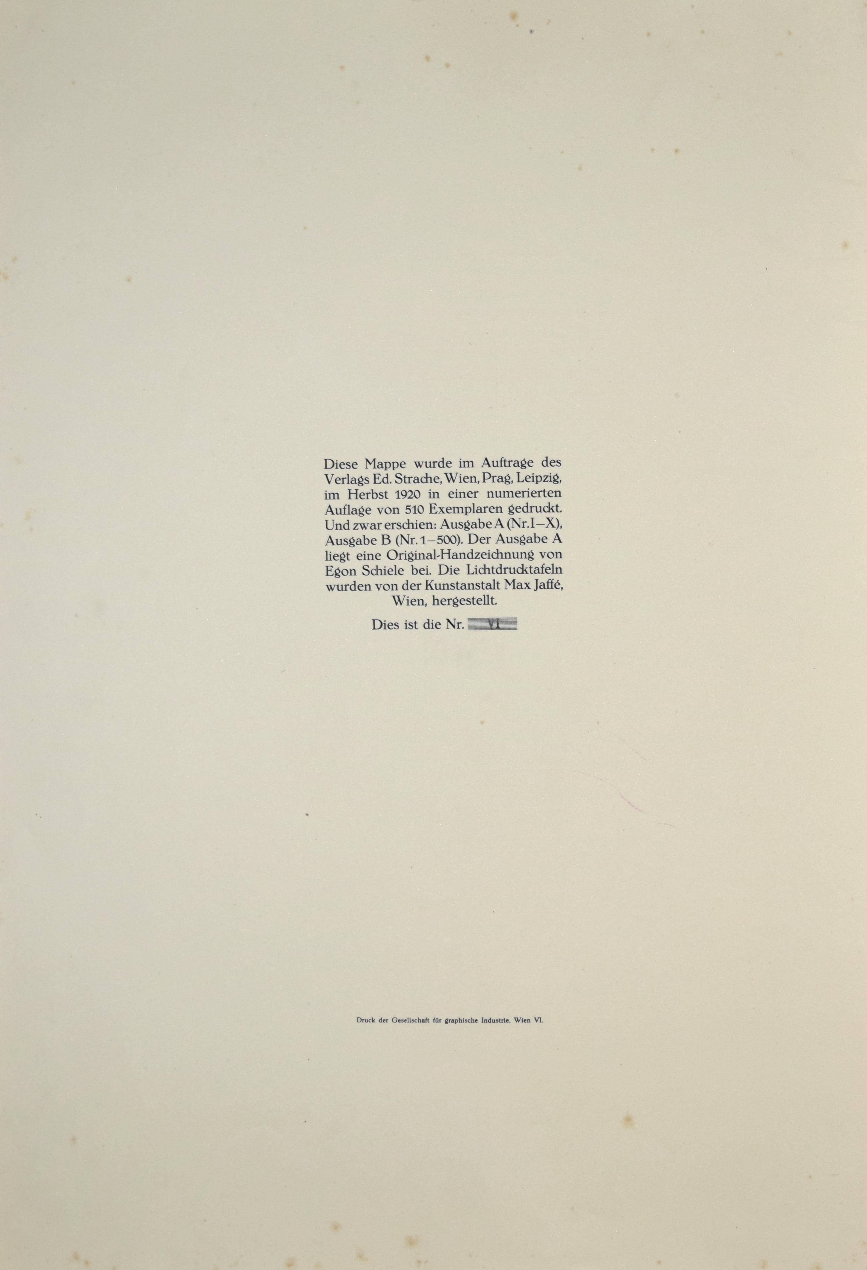 Mutter mit Kind – Collotyp-Druck nach Egon Schiele – 1920 im Angebot 1