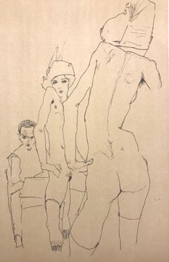 Nude Model in front of a Mirror  - 2000s - Lithograph - Modern Art