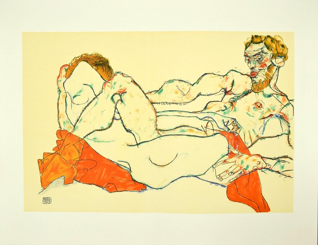 (after) Egon Schiele Estampes - Nus