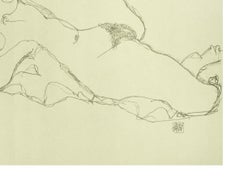 Reclining Nude, Left Leg Raised - 2000s - Lithograph After Egon Schiele