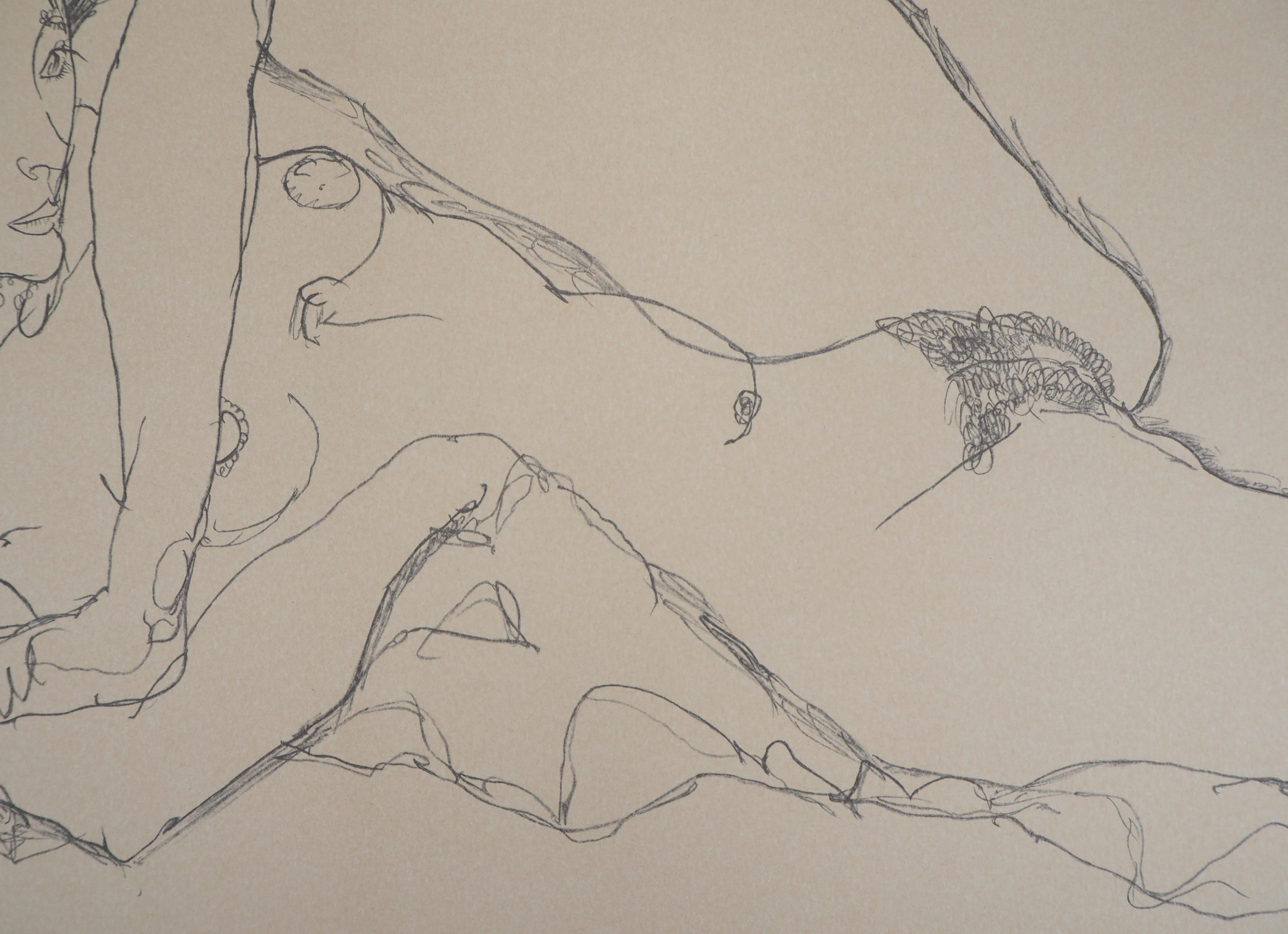 Reclining Nude, Left Leg Raised - Lithograph (Kallir #1531) For Sale 1