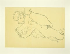 Reclining Nude, Left Leg Raised - Original Lithograph After Egon Schiele