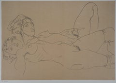 Reclining Nude Twins - Lithograph