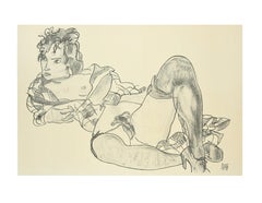 Reclining Woman - 2000s - Lithograph After Egon Schiele