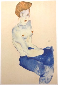 Seated Girl with Bare Torso  - 2000s - Lithograph - Modern Art